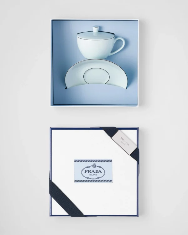 Tea And Coffee*Prada Porcelain cappuccino cup - Celadon Celadonlightblue