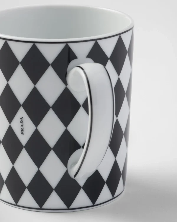 Tea And Coffee*Prada Porcelain mug - Checkerboard White/black