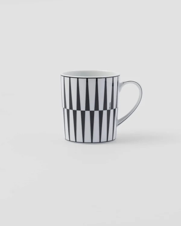 Tea And Coffee*Prada Porcelain mug - Stripes White/black