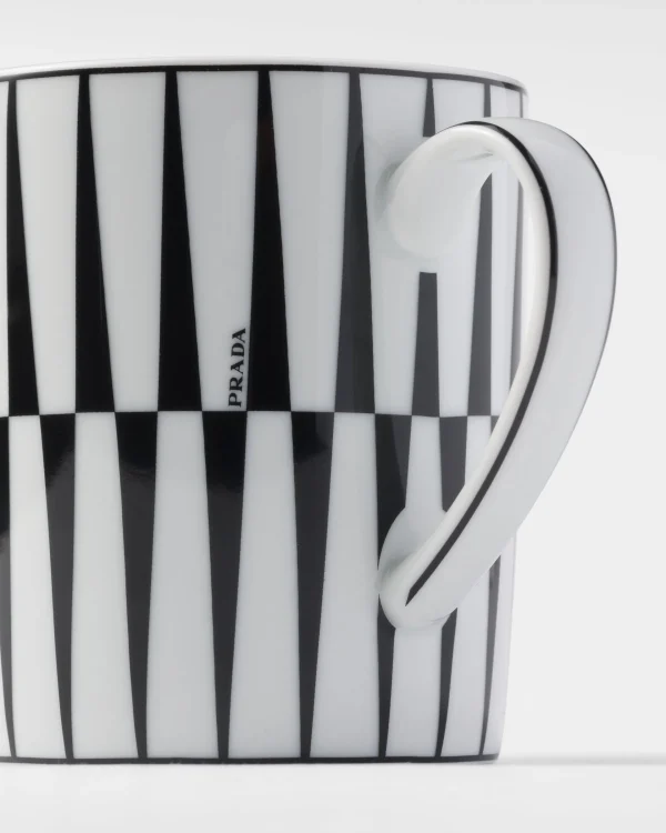 Tea And Coffee*Prada Porcelain mug - Stripes White/black