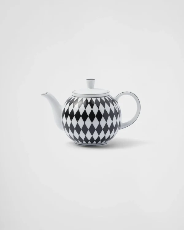 Tea And Coffee*Prada Porcelain teapot - Checkerboard White/black