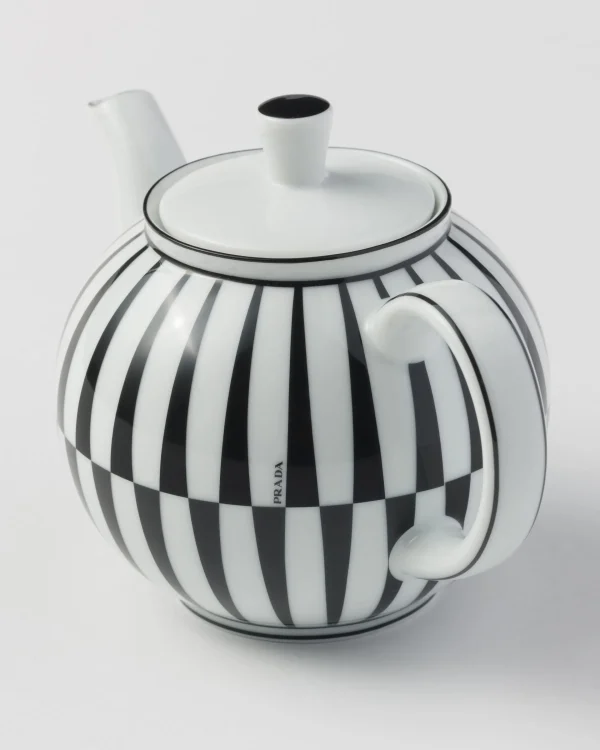 Tea And Coffee*Prada Porcelain teapot - Stripes White/black