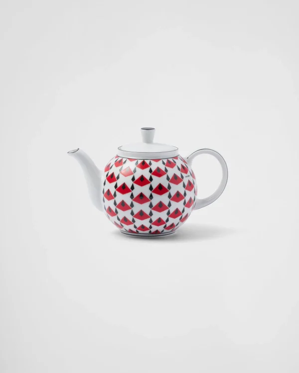 Tea And Coffee*Prada Porcelain teapot - Vienna Red Black/red