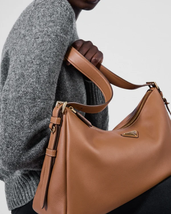 Shoulder Bags | Shoulder Bags*Prada Aimée large leather shoulder bag Caramel