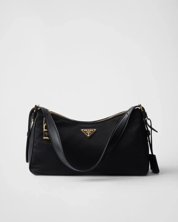 Shoulder Bags | Shoulder Bags*Prada Aimée large Re-Nylon and leather shoulder bag with padlock Black