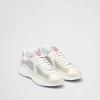 America's Cup | Sneakers*Prada America's Cup patent leather and bike fabric sneakers Ivory/silver