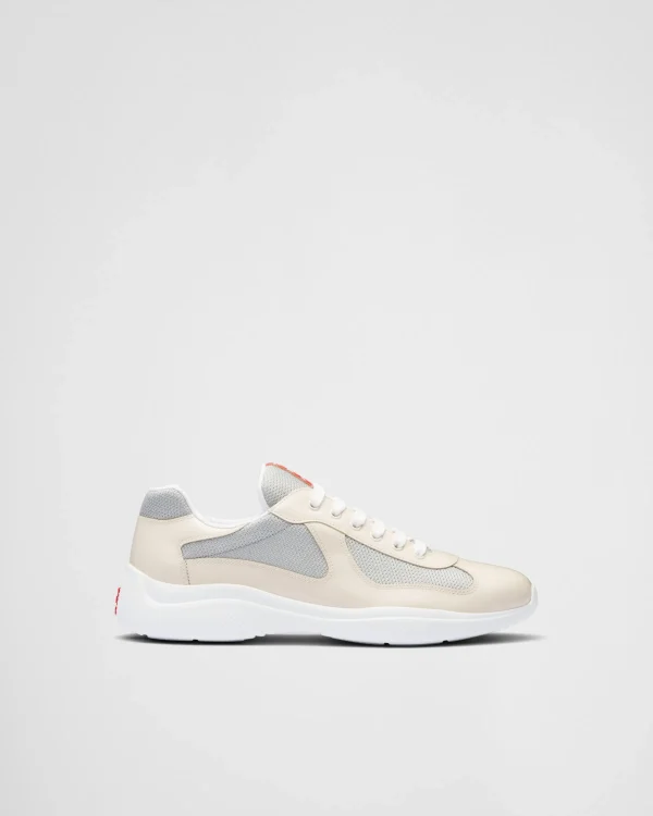 America's Cup | Sneakers*Prada America's Cup patent leather and bike fabric sneakers Ivory/silver