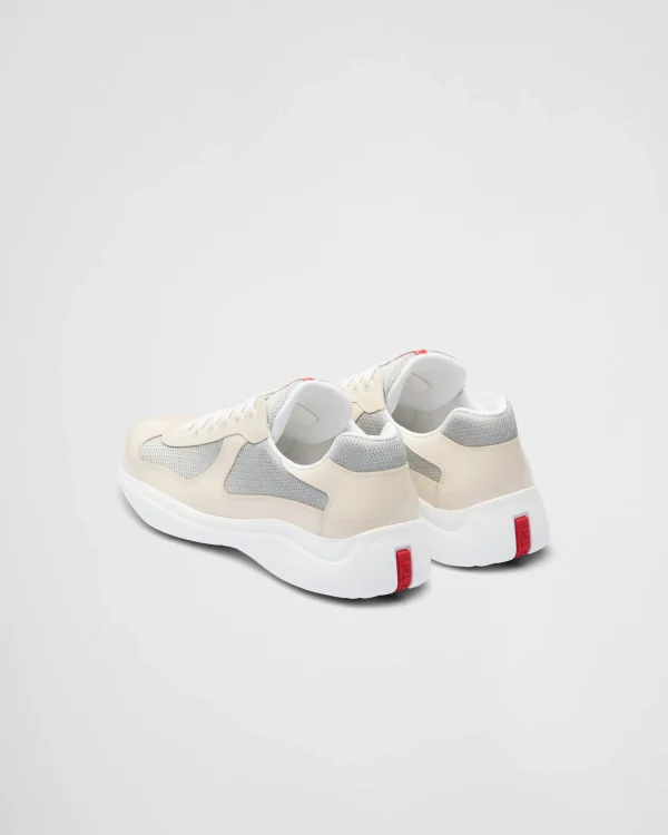 America's Cup | Sneakers*Prada America's Cup patent leather and bike fabric sneakers Ivory/silver