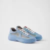 Sneakers | Women's Collection*Prada America's Cup Soft rubber and bike fabric sneakers Lightblue