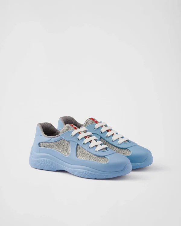 Sneakers | Women's Collection*Prada America's Cup Soft rubber and bike fabric sneakers Lightblue