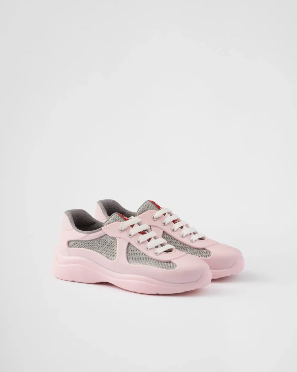 Sneakers | Women's Collection*Prada America's Cup Soft rubber and bike fabric sneakers Alabasterpink