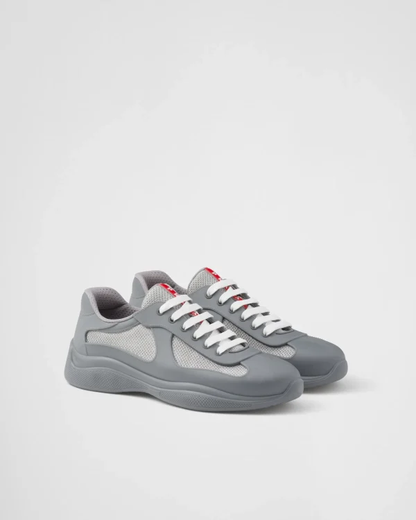 America's Cup | Sneakers*Prada America's Cup Soft rubber and bike fabric sneakers Steelgray