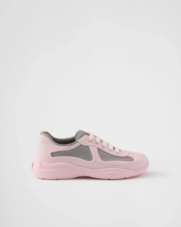 Sneakers | Women's Collection*Prada America's Cup Soft rubber and bike fabric sneakers Alabasterpink