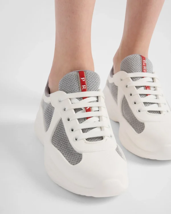 Sneakers | Women's Collection*Prada America's Cup Soft rubber and bike fabric sneakers White