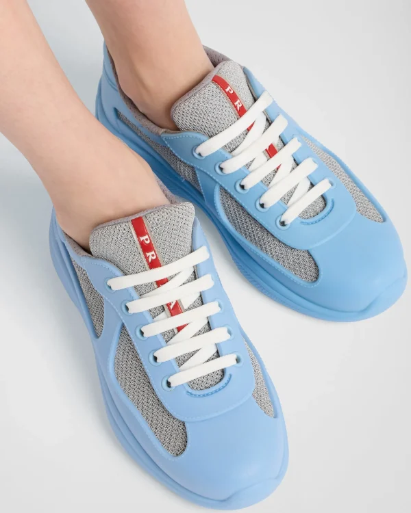 Sneakers | Women's Collection*Prada America's Cup Soft rubber and bike fabric sneakers Lightblue