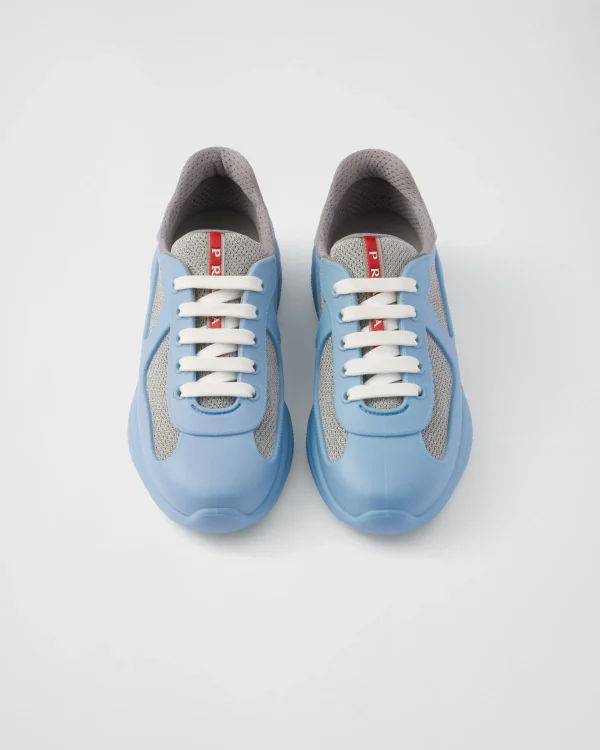 Sneakers | Women's Collection*Prada America's Cup Soft rubber and bike fabric sneakers Lightblue