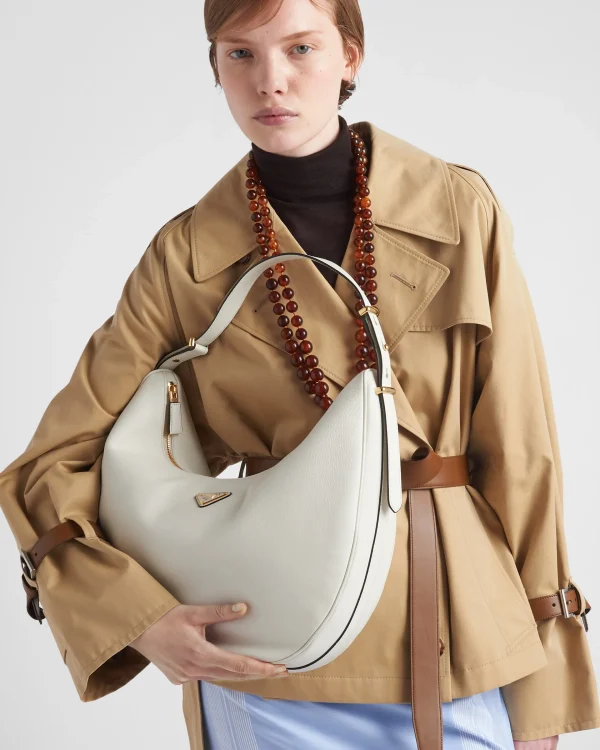 Shoulder Bags | Shoulder Bags*Prada Arqué large leather shoulder bag White