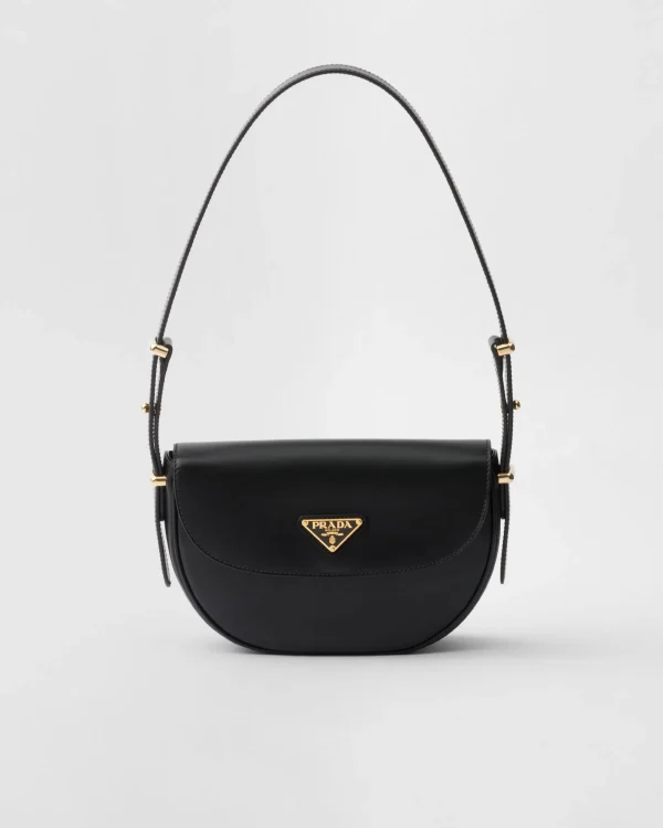 Shoulder Bags | Shoulder Bags*Prada Arqué leather shoulder bag with flap Black