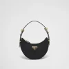 Mini Bags | Mini Bags*Prada Arqué Re-Nylon and brushed leather mini shoulder bag Black