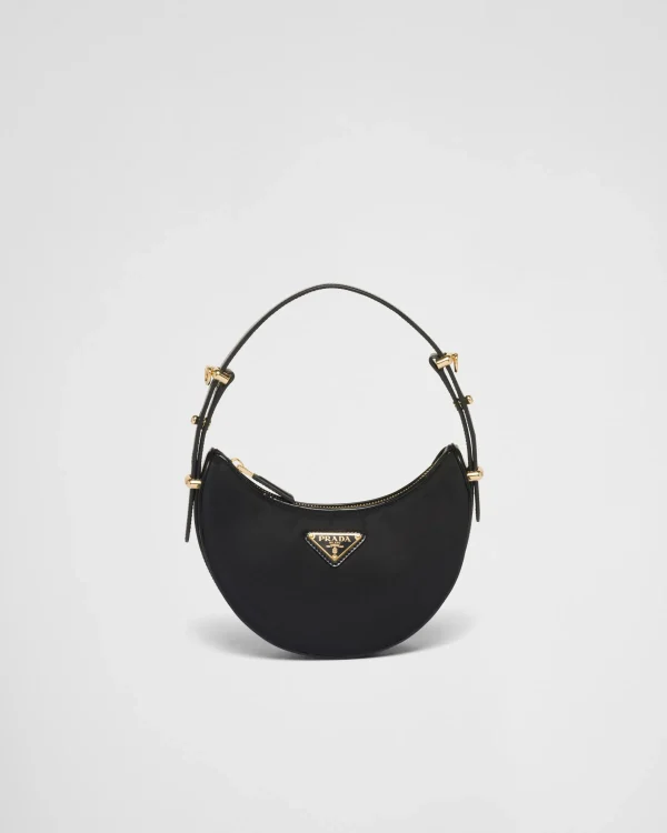 Mini Bags | Mini Bags*Prada Arqué Re-Nylon and brushed leather mini shoulder bag Black