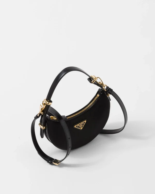 Mini Bags | Mini Bags*Prada Arqué Re-Nylon and brushed leather mini shoulder bag Black