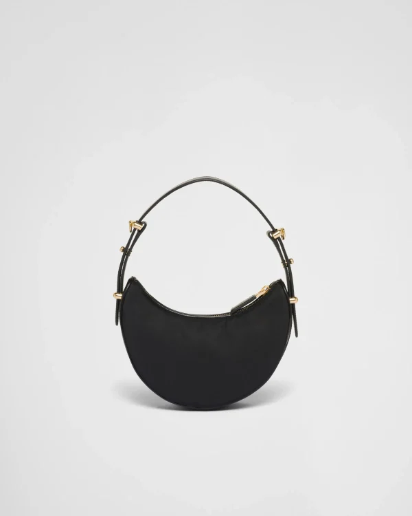 Mini Bags | Mini Bags*Prada Arqué Re-Nylon and brushed leather mini shoulder bag Black