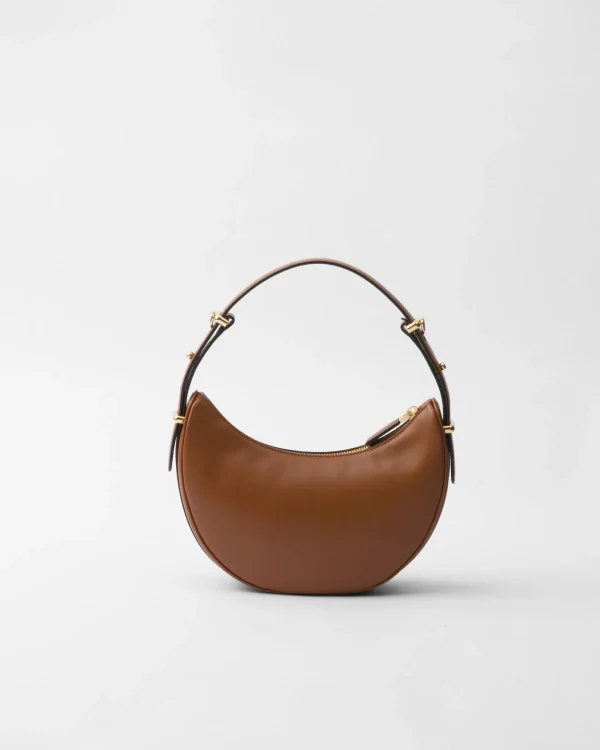 Mini Bags | Mini Bags*Prada Arqué small leather shoulder bag Cognac