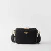 Messenger Bags*Prada Brique embroidered fabric bag Black