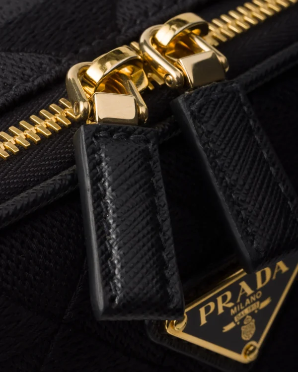 Messenger Bags*Prada Brique embroidered fabric bag Black