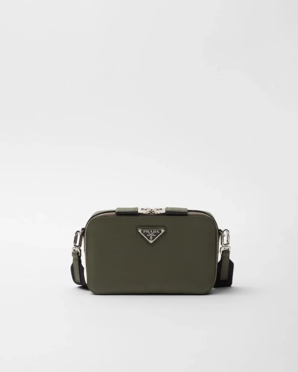 Messenger Bags*Prada Brique Saffiano leather bag Lodengreen