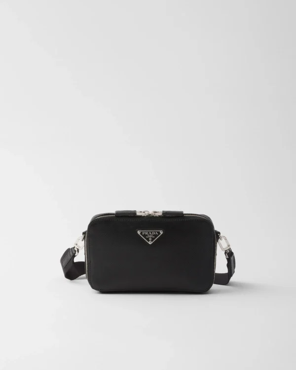 Messenger Bags*Prada Brique Saffiano leather bag Black