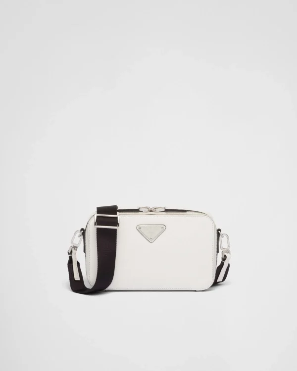 Messenger Bags*Prada Brique Saffiano leather bag White