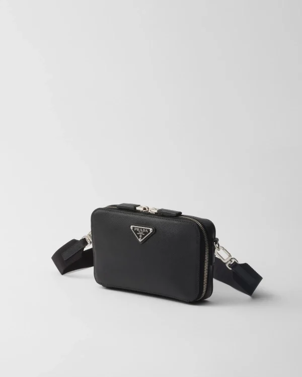 Messenger Bags*Prada Brique Saffiano leather bag Black