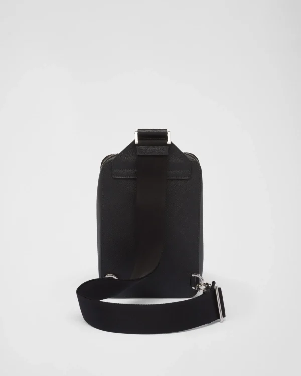 Backpacks And Belt Bags*Prada Brique Saffiano leather bag Black