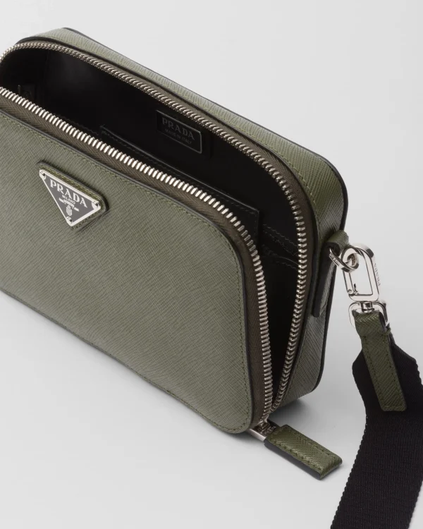 Messenger Bags*Prada Brique Saffiano leather bag Lodengreen