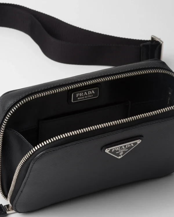 Messenger Bags*Prada Brique Saffiano leather bag Black