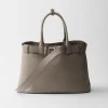 Briefcases | Briefcases*Prada Buckle large leather handbag with belt Claygrey