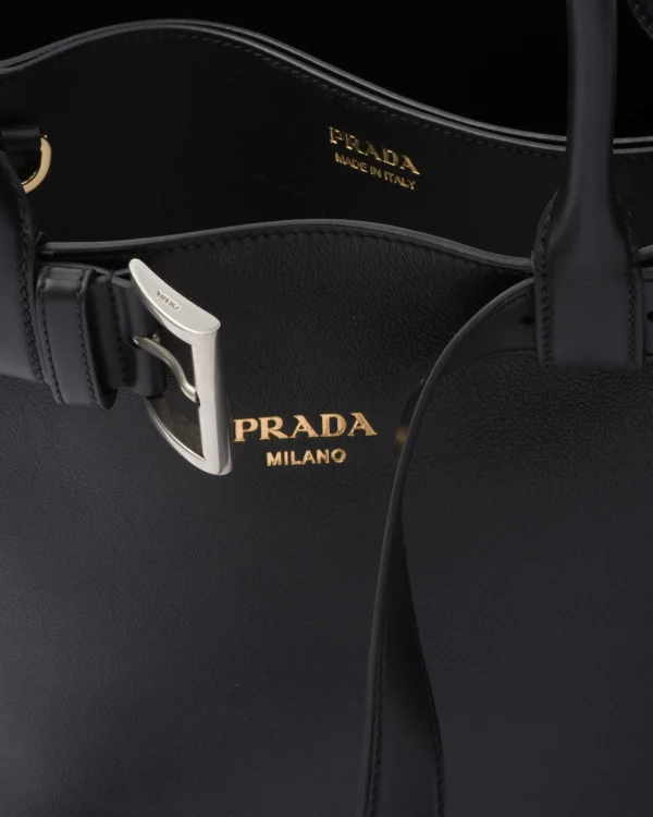 Briefcases | Briefcases*Prada Buckle large leather handbag with belt Black