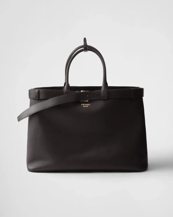 Briefcases | Totes*Prada Buckle leather bag with belt Darkbrown