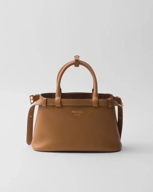 Top Handles | Top Handles*Prada Buckle small leather handbag with double belt Caramel