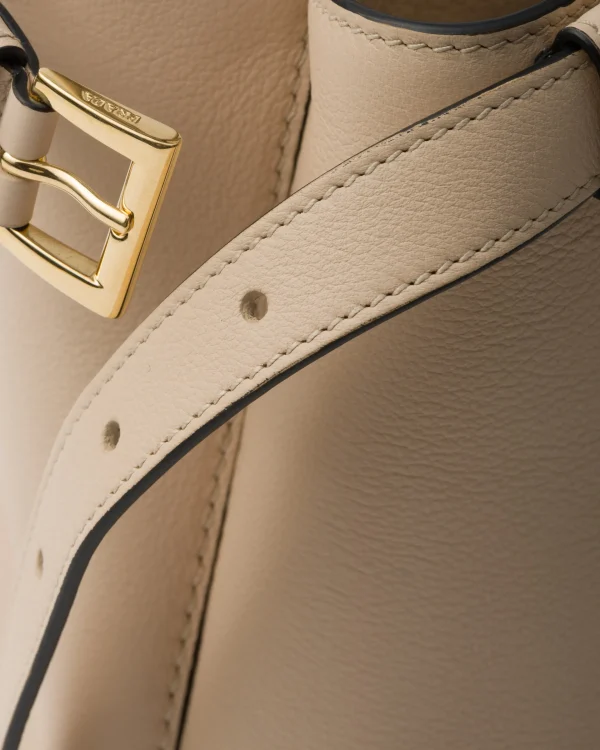 Top Handles | Top Handles*Prada Buckle small leather handbag with double belt Travertinestone