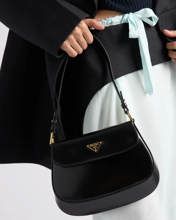 Shoulder Bags | Shoulder Bags*Prada Cleo Ayers and brushed leather flap bag Black/stonegray