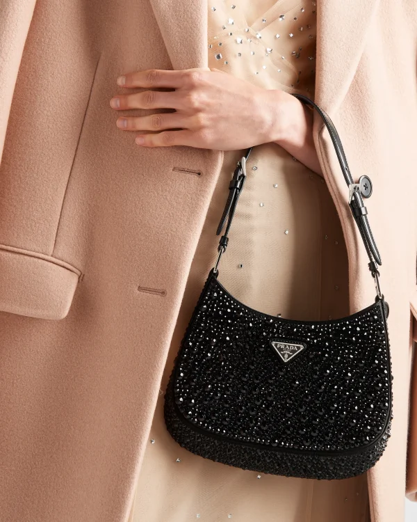 Shoulder Bags | Shoulder Bags*Prada Cleo satin bag with crystals Black