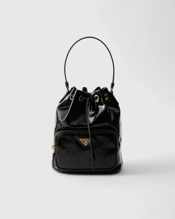 Mini Bags | Mini Bags*Prada Duet naplak patent leather bucket bag Black