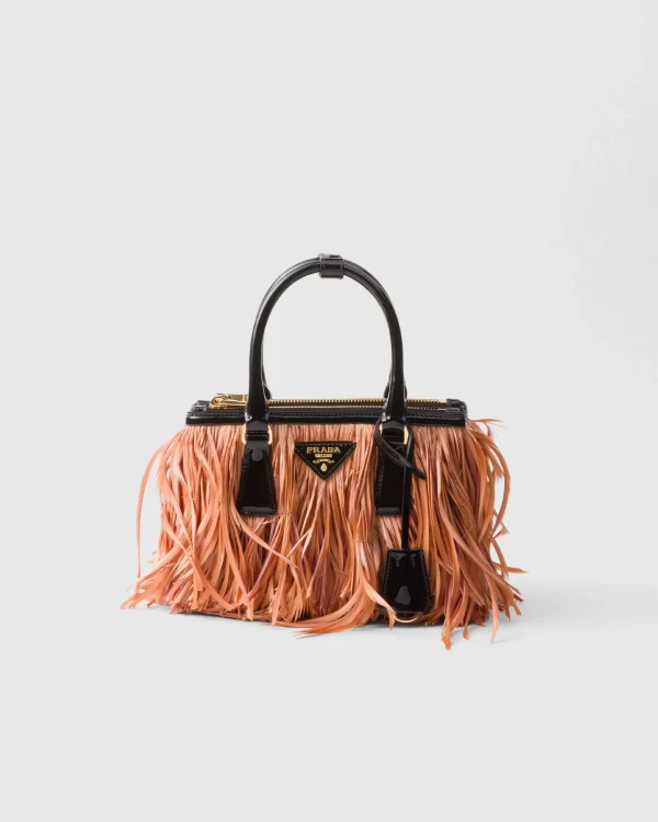 Mini Bags | Mini Bags*Prada Galleria mini-bag with feather trim Apricot/black