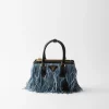 Mini Bags | Mini Bags*Prada Galleria mini-bag with feather trim Celeste/black