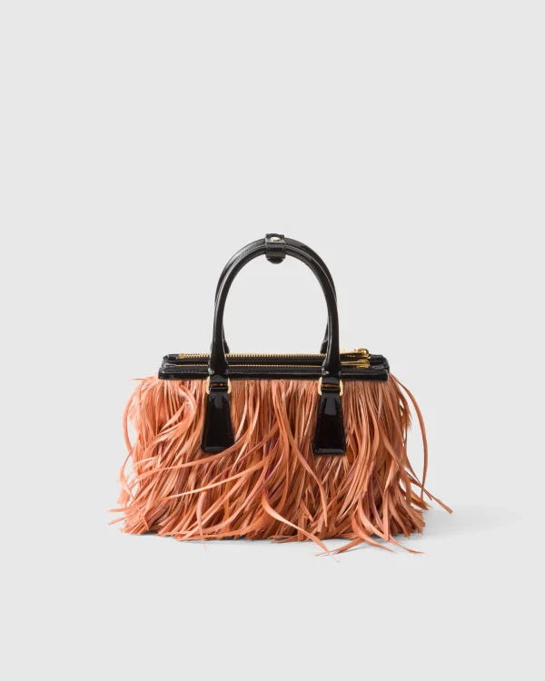 Mini Bags | Mini Bags*Prada Galleria mini-bag with feather trim Apricot/black