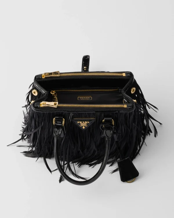 Mini Bags | Mini Bags*Prada Galleria mini-bag with feather trim Black