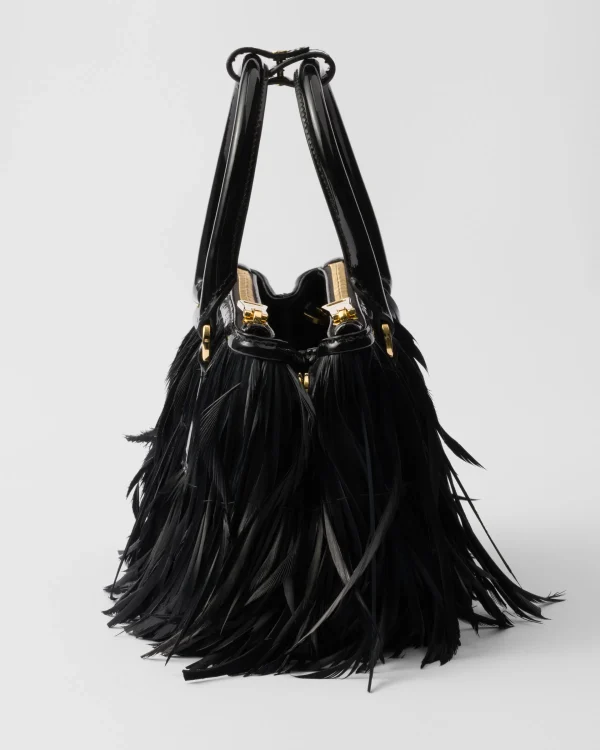 Mini Bags | Mini Bags*Prada Galleria mini-bag with feather trim Black