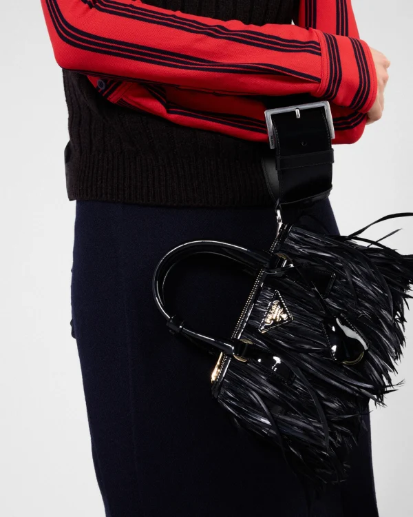 Mini Bags | Mini Bags*Prada Galleria mini-bag with feather trim Black